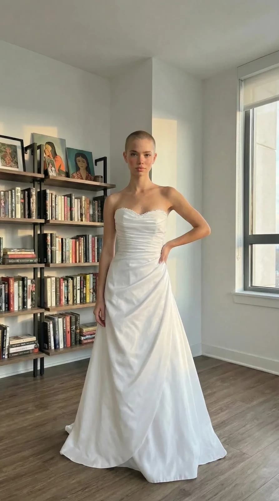 David's Bridal dress 60 — try-on