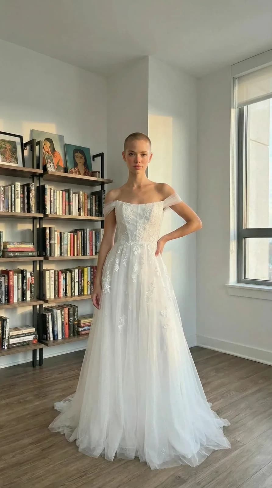 David's Bridal dress 75 — try-on