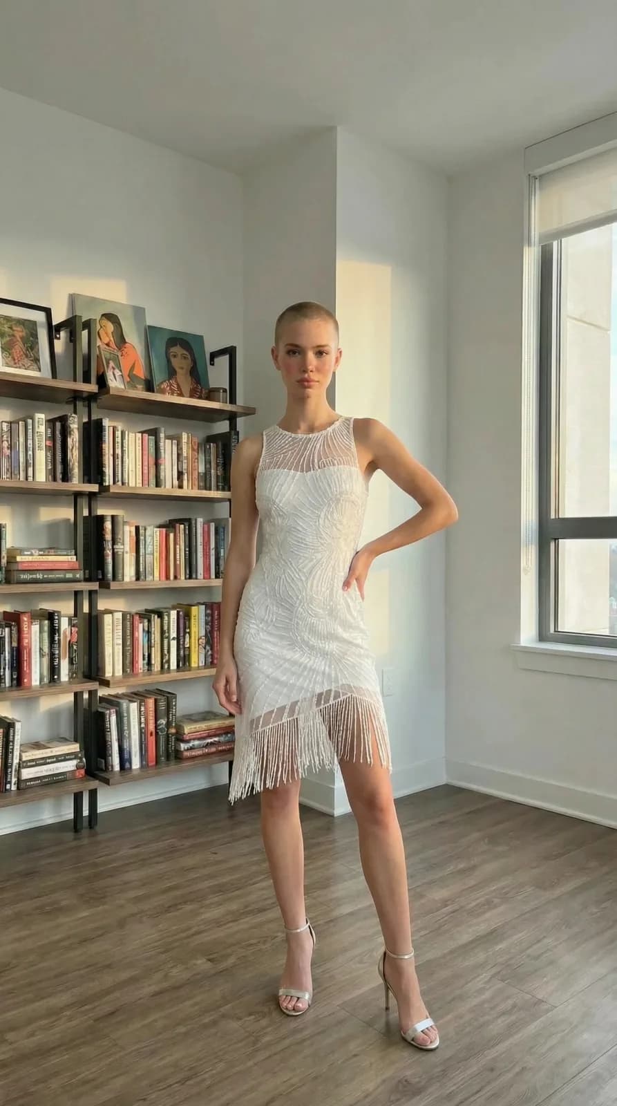 David's Bridal dress 75 — try-on