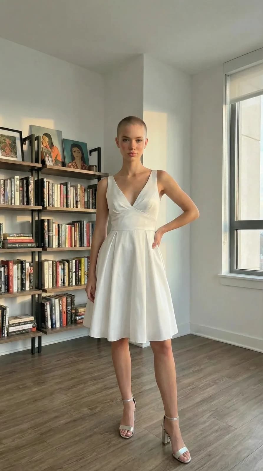 David's Bridal dress 75 — try-on