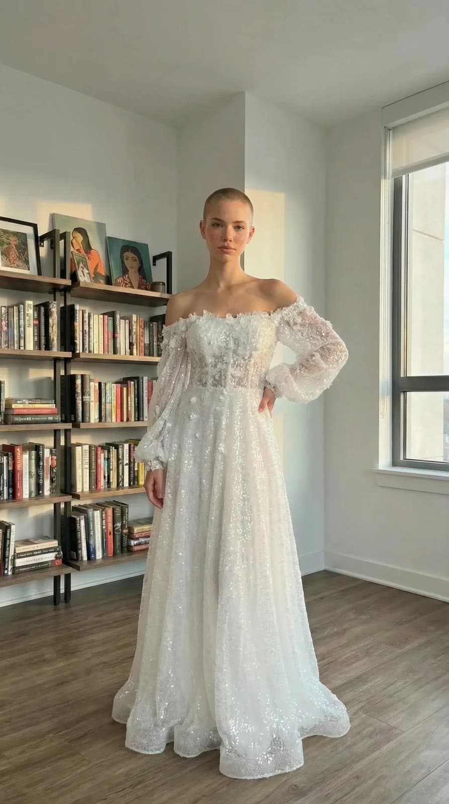 David's Bridal dress 75 — try-on