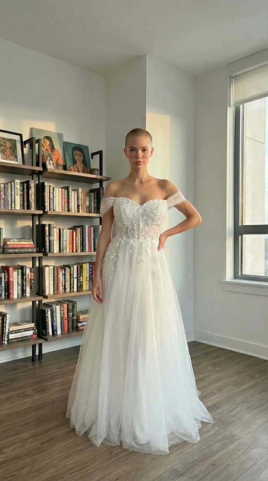 David's Bridal dress 75 — try-on