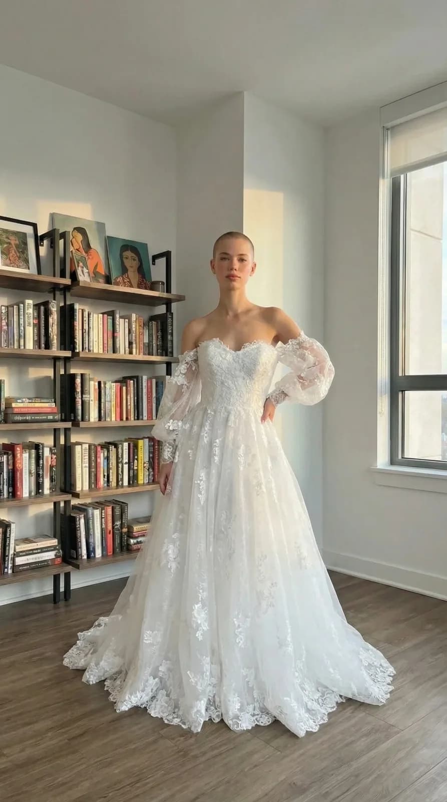 David's Bridal dress 75 — try-on