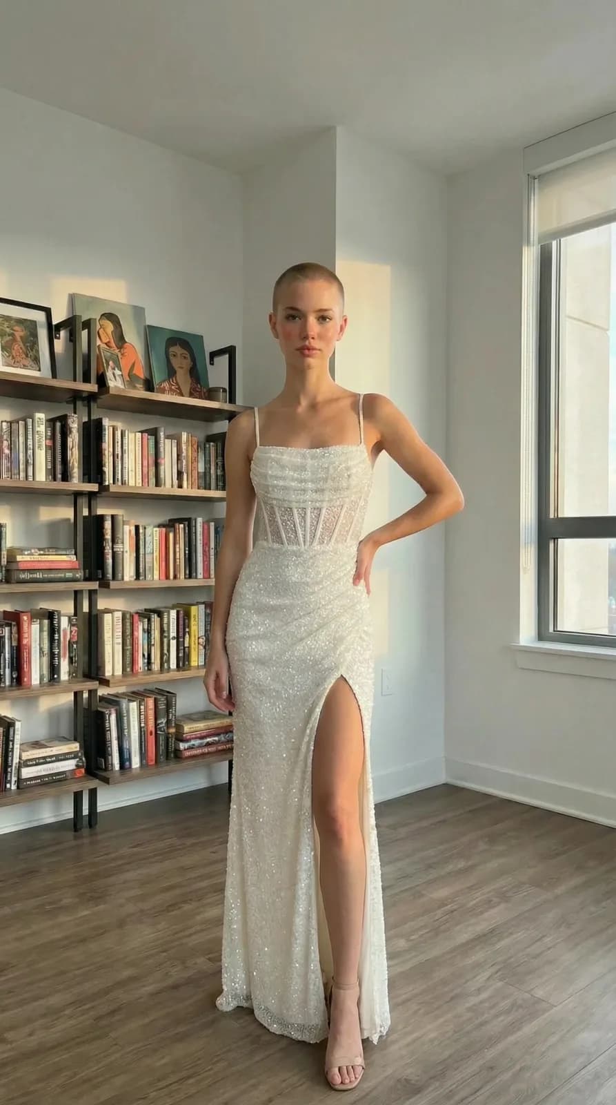 David's Bridal dress 75 — try-on