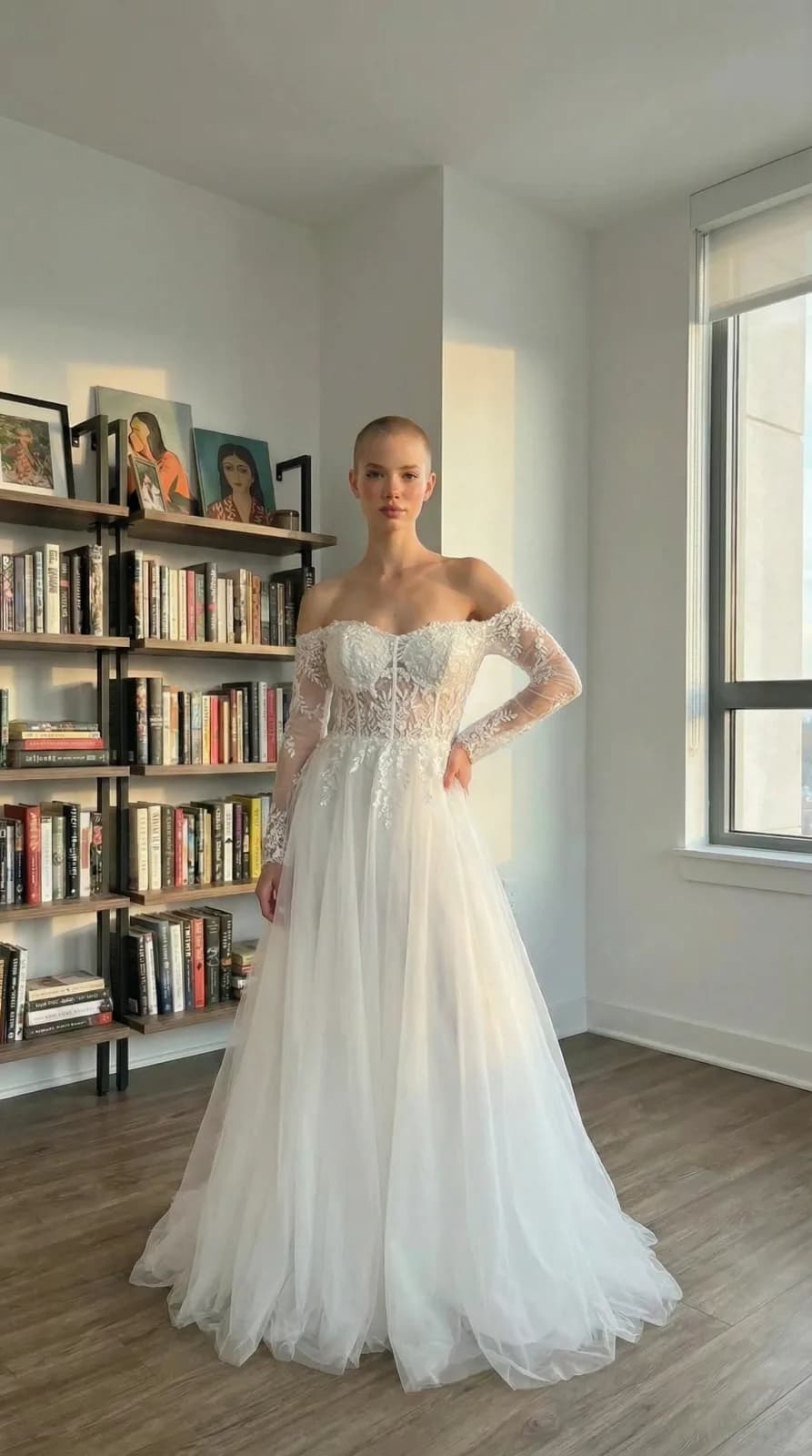 David's Bridal dress 75 — try-on